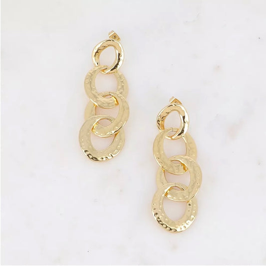 Boucles d'oreilles - pendantes anneaux entrelacés