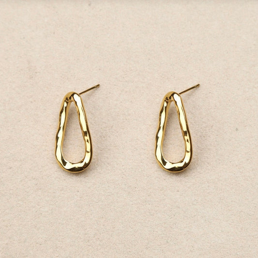 Boucles d'oreilles - pendantes ovales martelées