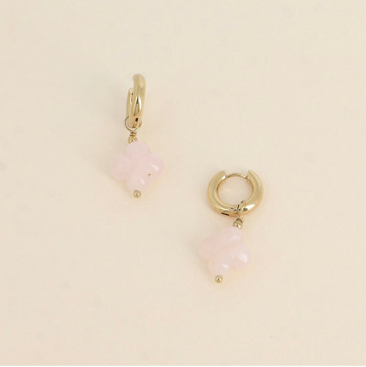 Boucles d'oreilles - trèfle pierres naturelles