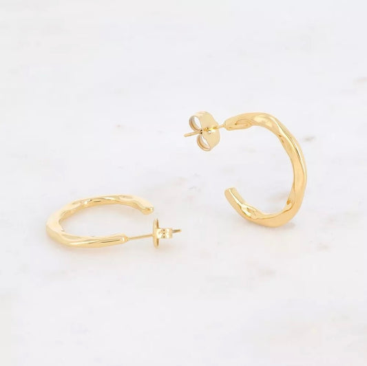 Boucles d'oreilles anneaux martelés 23mm