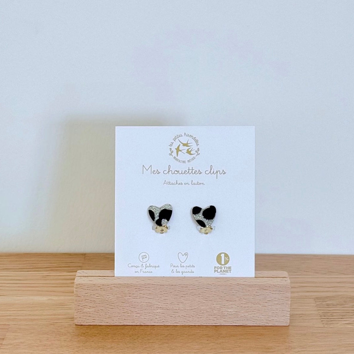 Boucles d'oreilles clips - coeur