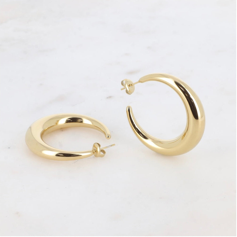 Boucles d'oreilles - créoles croissant de lune moyenne