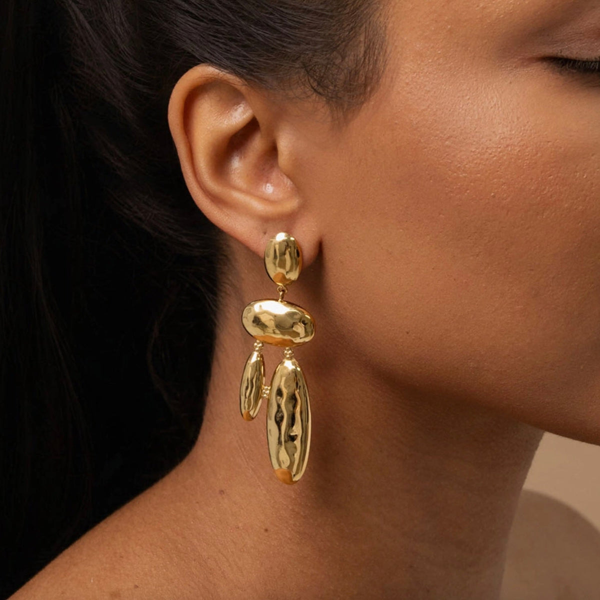 Boucles d'oreilles pendantes formes géométiques