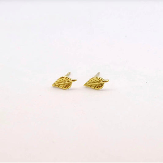 Boucles d'oreilles puces feuille