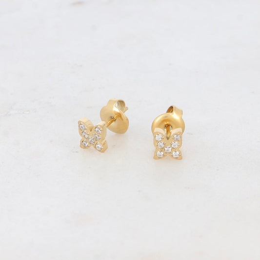 Boucles d'oreilles puces papillon