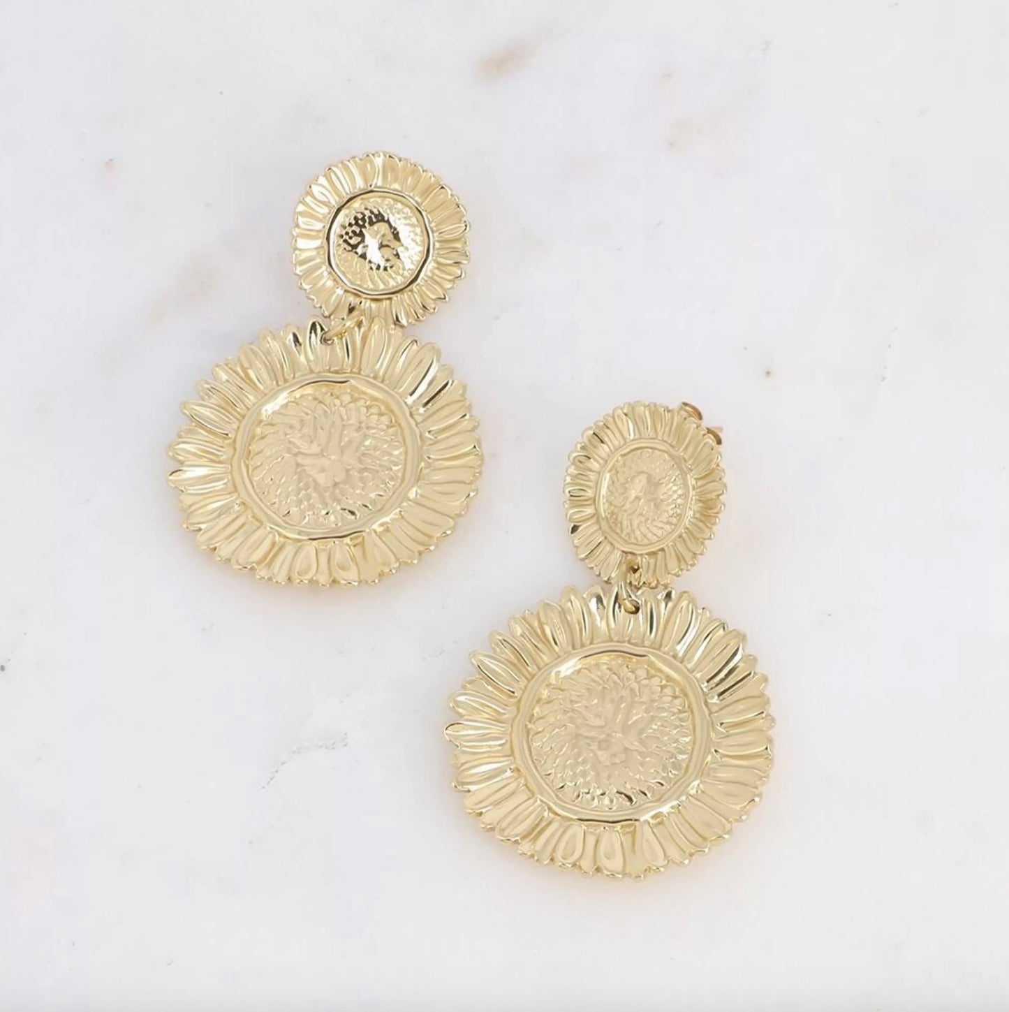 Boucles pendantes 2 fleurs