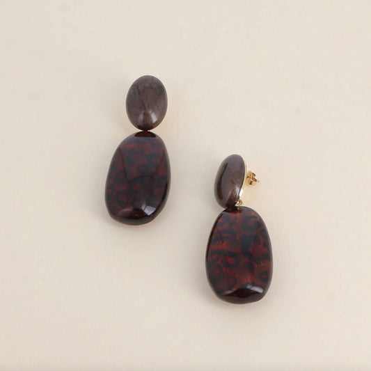 Boucles pendantes 2 pièces résine léopard