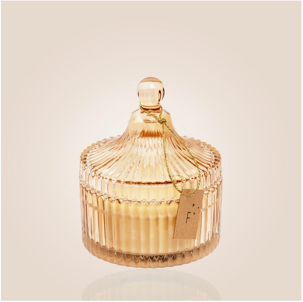 Bougie Bonbonniere ambrée - Cachemire Tonka, 190g