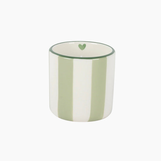 Bougie rayée vert parfum sauge