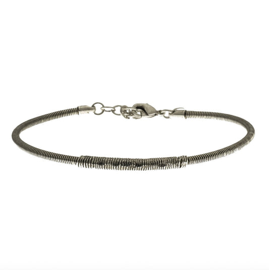 Bracelet Homme 1 corde de basse emballe moi argenté vieillie