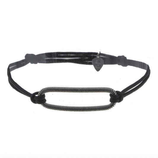 Bracelet Homme oval corde de basse argent veilli