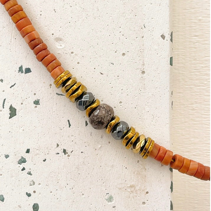 Bracelet Jaja Rhodonite caramel