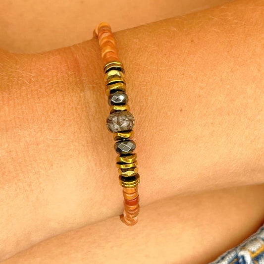 Bracelet Jaja Rhodonite caramel