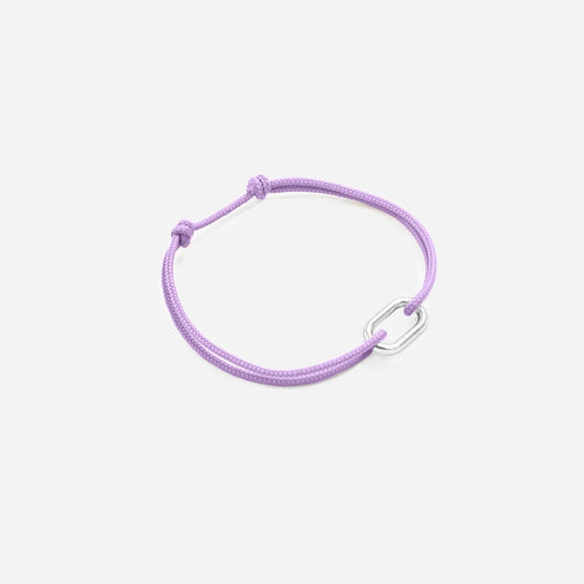 Bracelet Maillon 16mn plaqué argent - lien fin Lila