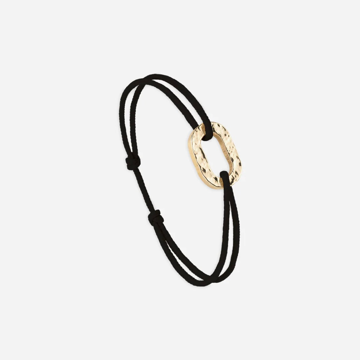 Bracelet Maillon Plat 16mm Plaqué Or Martelé