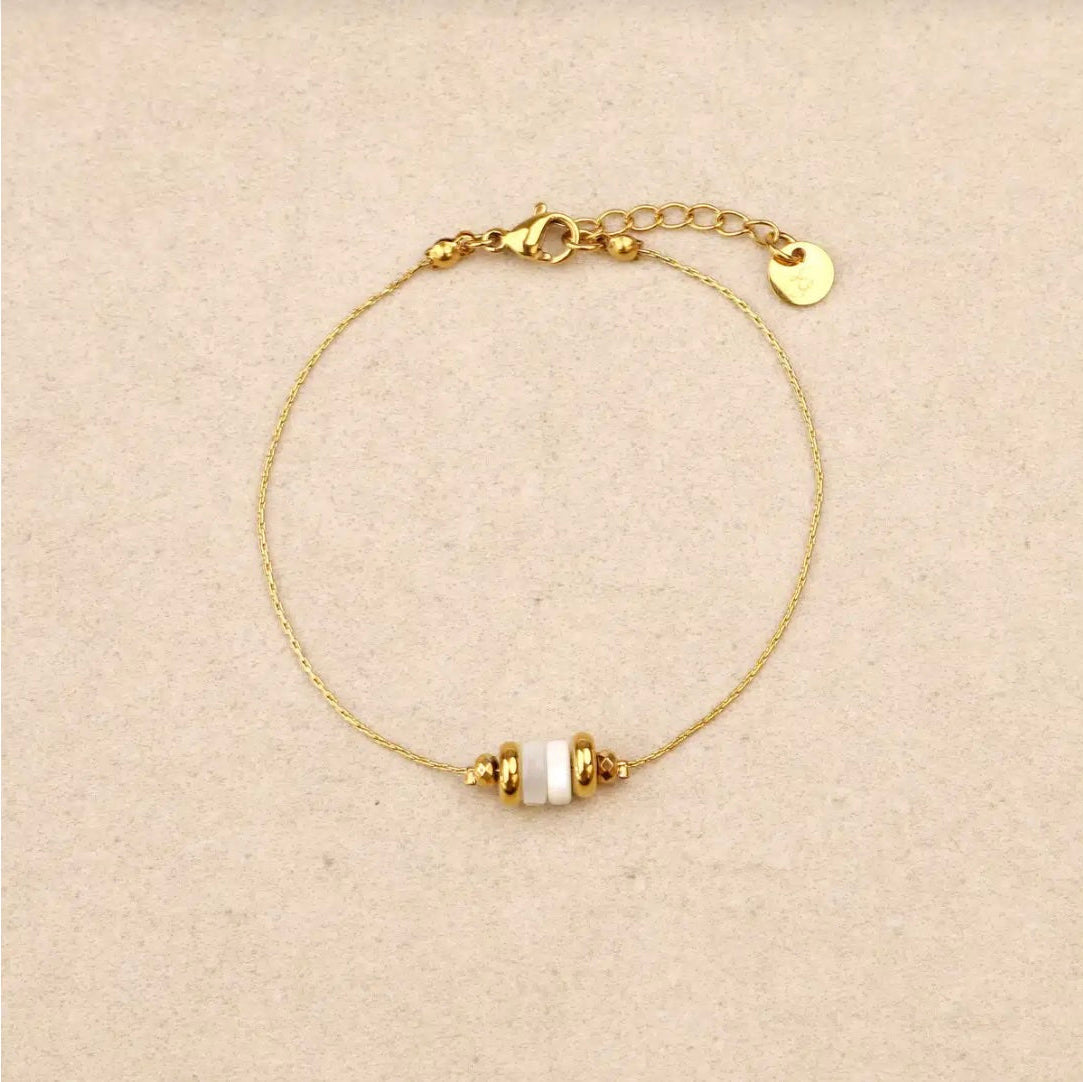 Bracelet Mounette pierres de couleur