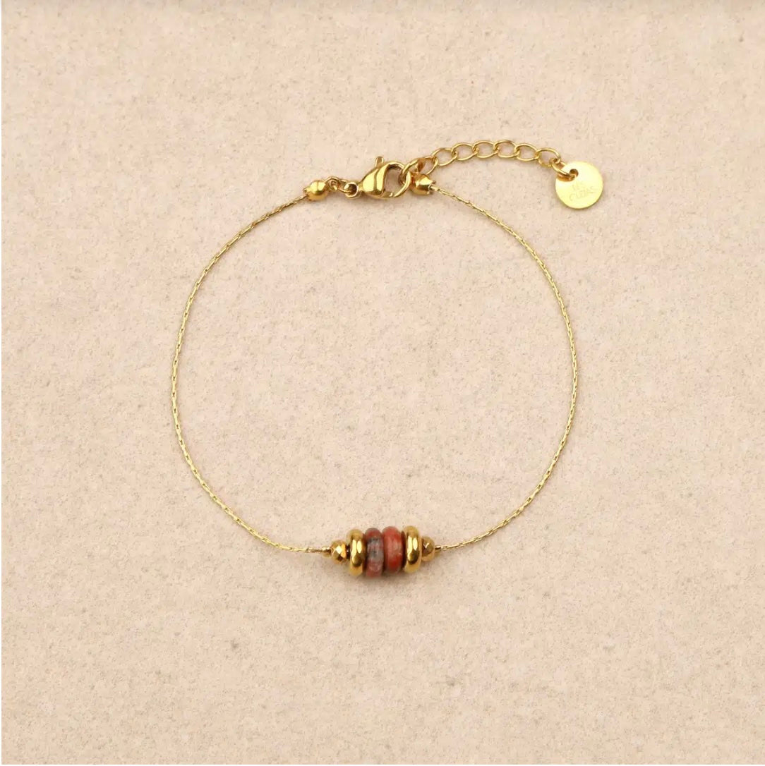 Bracelet Mounette pierres de couleur