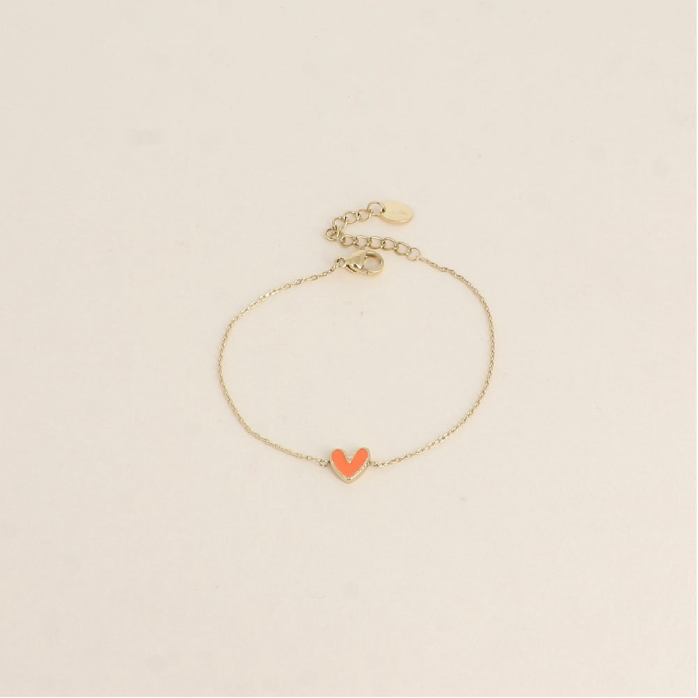 Bracelet coeur émaillé
