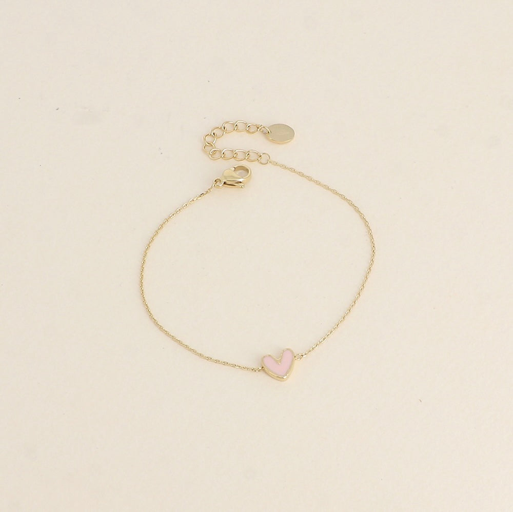 Bracelet coeur émaillé