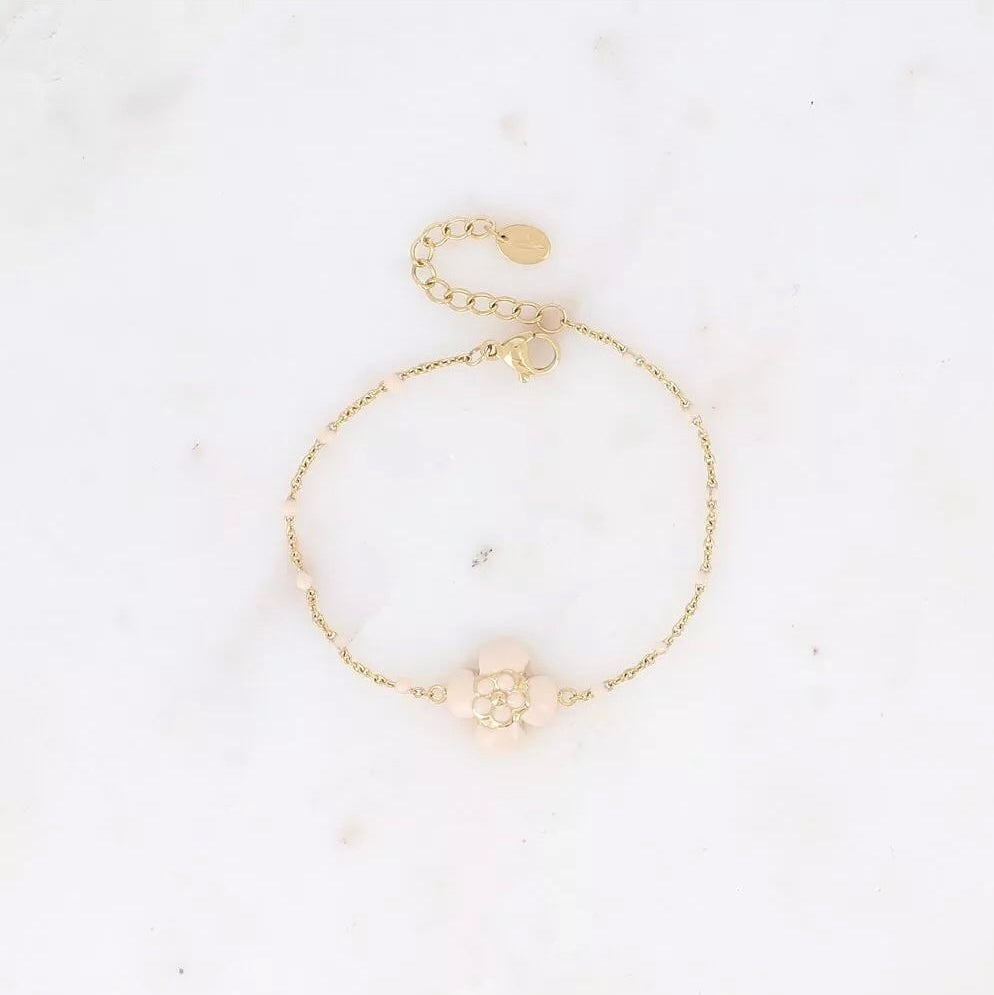 Bracelet fleur émailléé