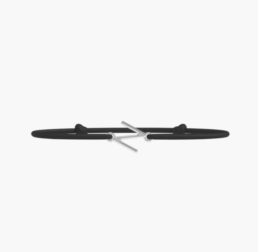 Bracelet Lettre- lien fin Noir