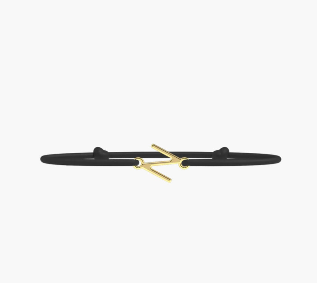 Bracelet Lettre- lien fin Noir