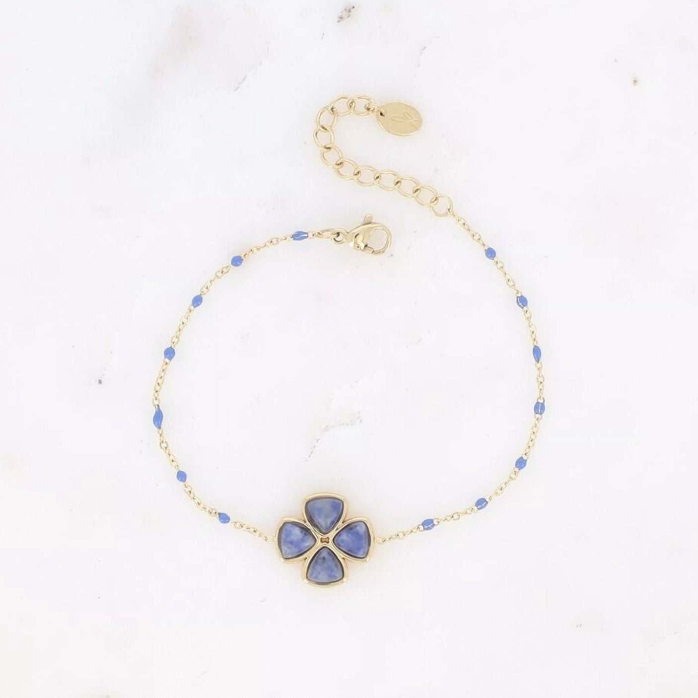 Bracelet trèfle pierres naturelles