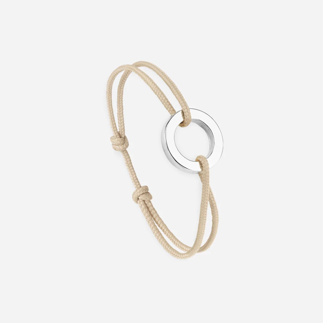 Bracelet cercle plat plaqué argent