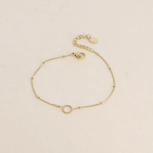 Bracelet chaîne avec boules et cercle milgrain