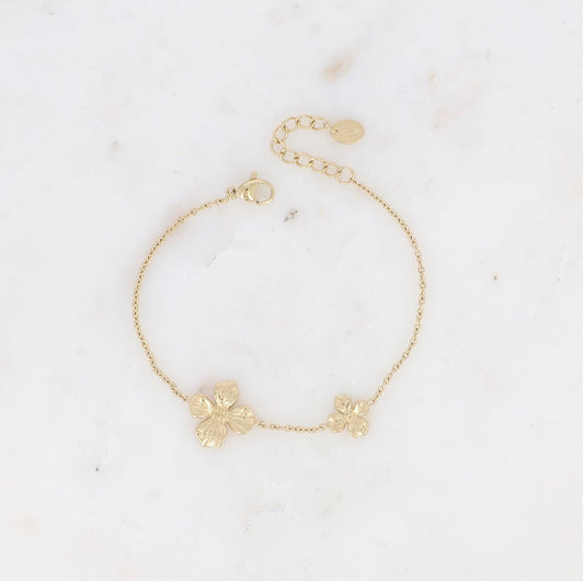Bracelet chaîne double fleur