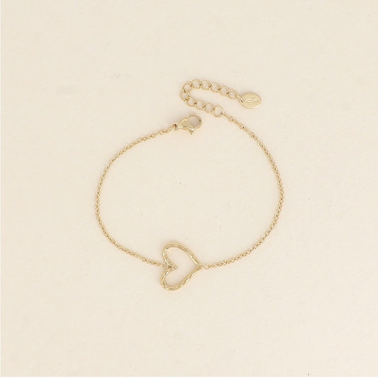 Bracelet coeur martelé