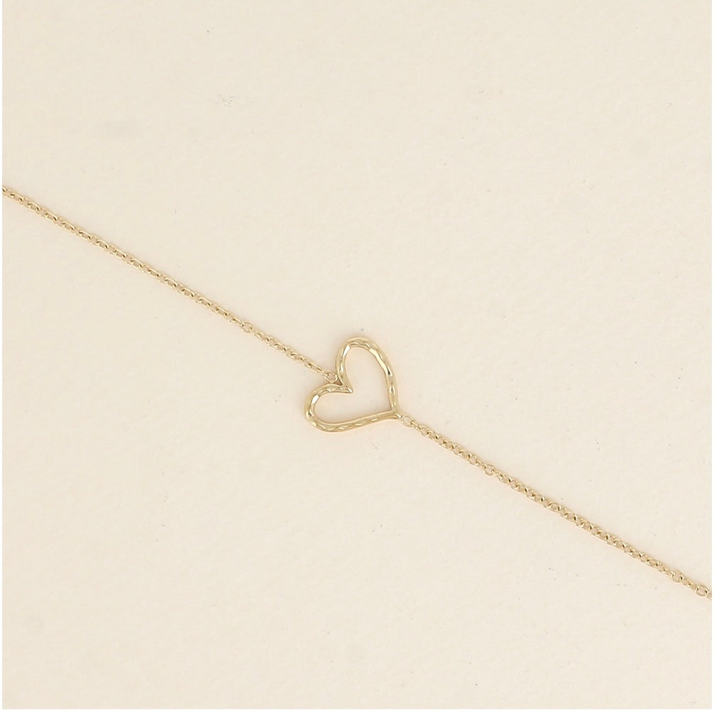 Bracelet coeur martelé