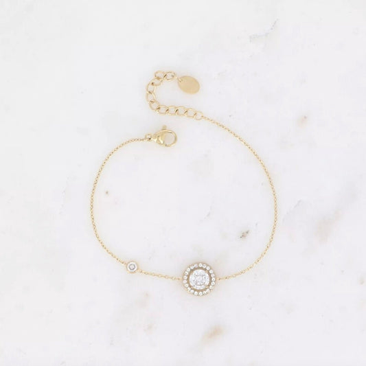 Bracelet cristal rond et oxydes de zirconium