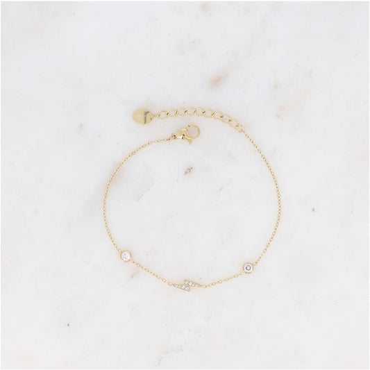Bracelet éclair et pierre zirconium