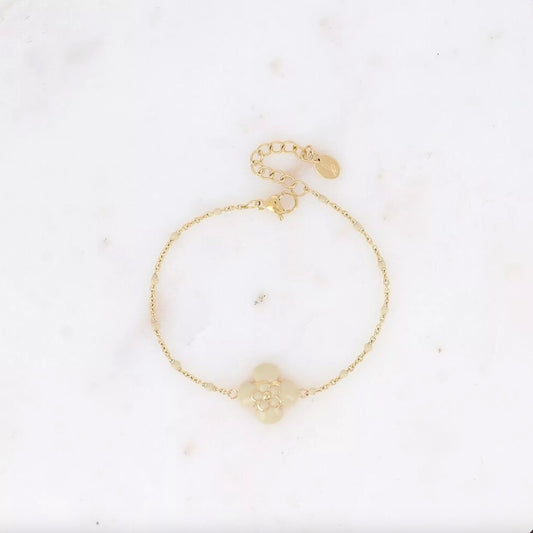 Bracelet fleur émailléé