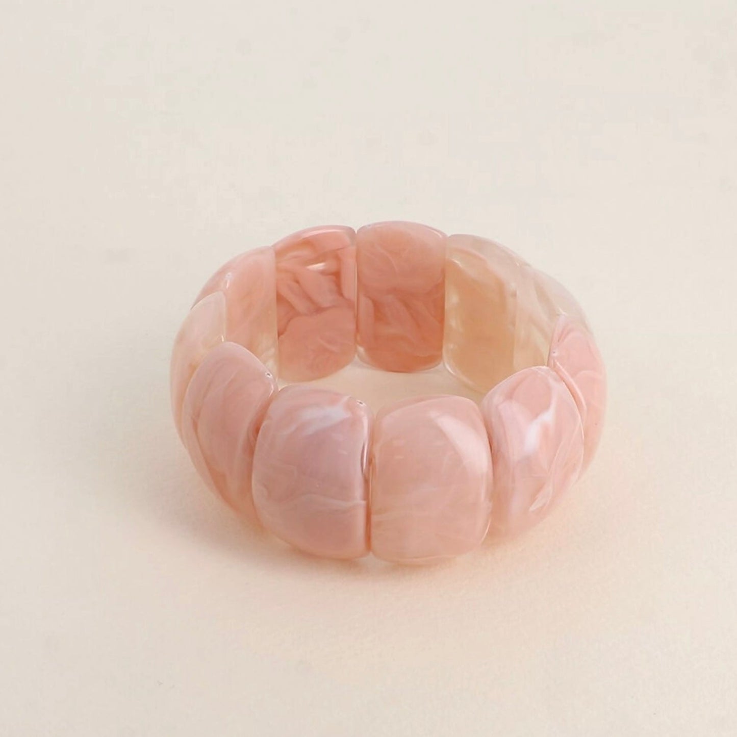 Bracelet élastique grosses perles résine