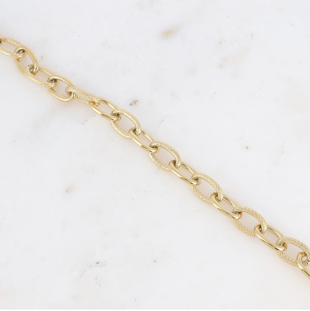 Bracelet mailles ovales martelées
