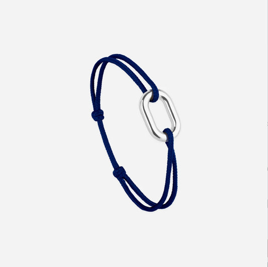 Bracelet Maillon 16mn plaqué argent - lien fin Marine