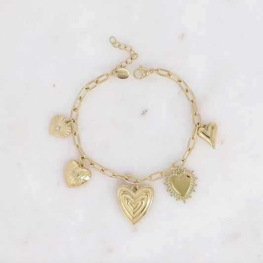 Bracelet multi breloques coeur