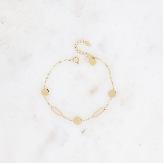 Bracelet pastilles rondes et ovales ajourées