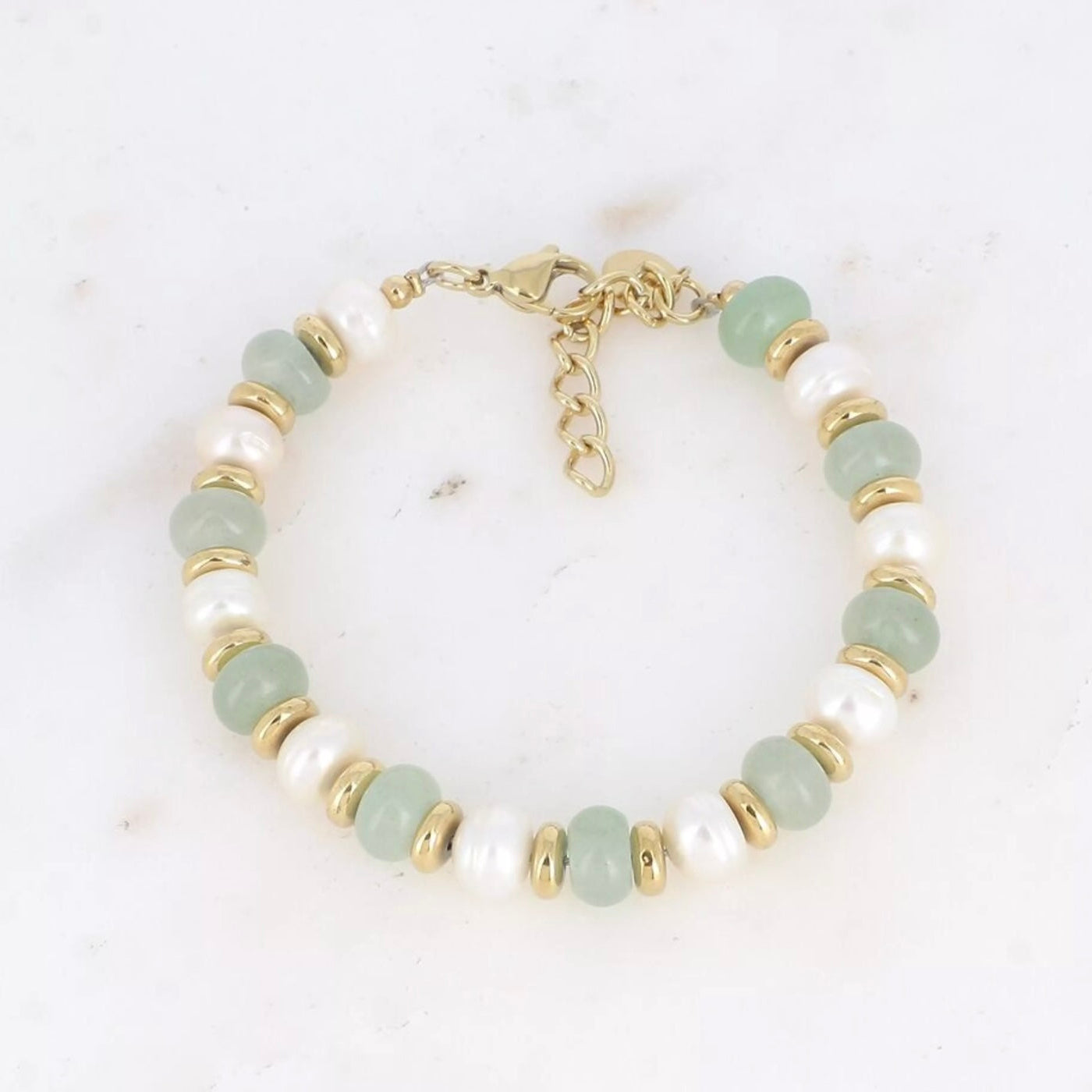 Bracelet perles d'eau douce et pierre d'Agathe