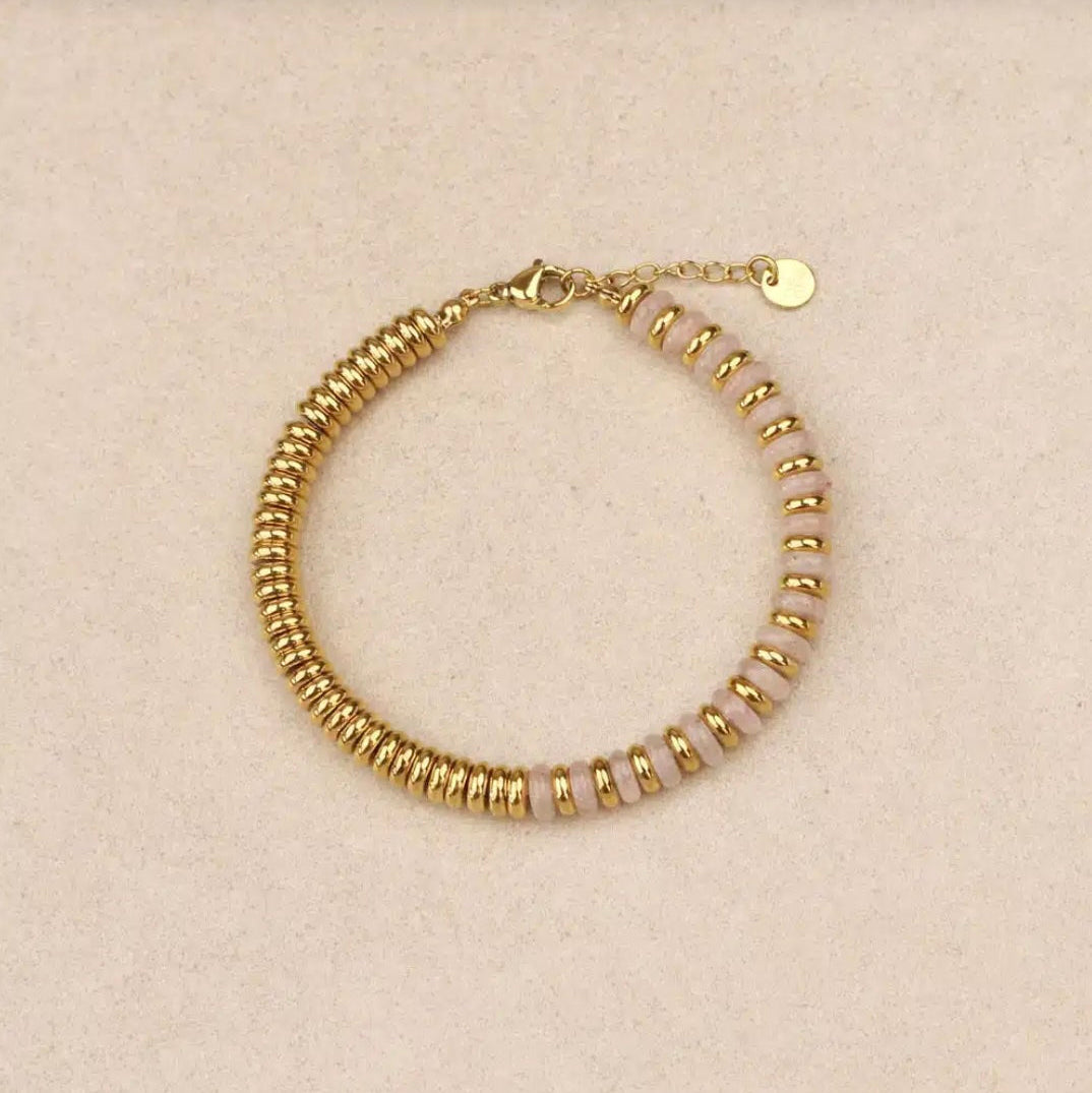 Bracelet quartz rose pâle