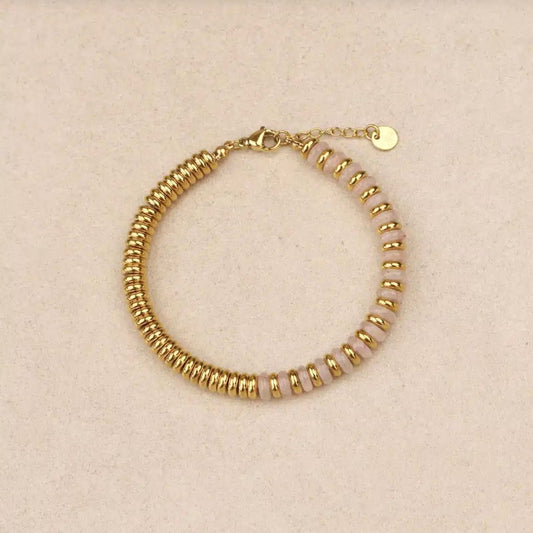 Bracelet quartz rose pâle