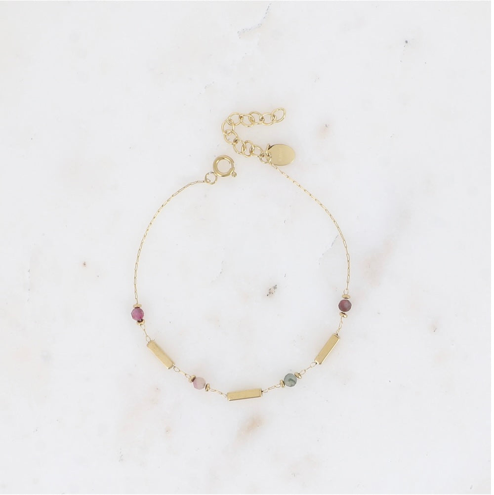 Bracelet tubes rectangulaire pierre naturelles