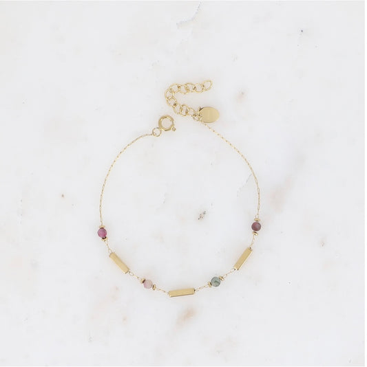 Bracelet tubes rectangulaire pierre naturelles