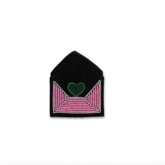 Broche Lettre d'amour rose pâle
