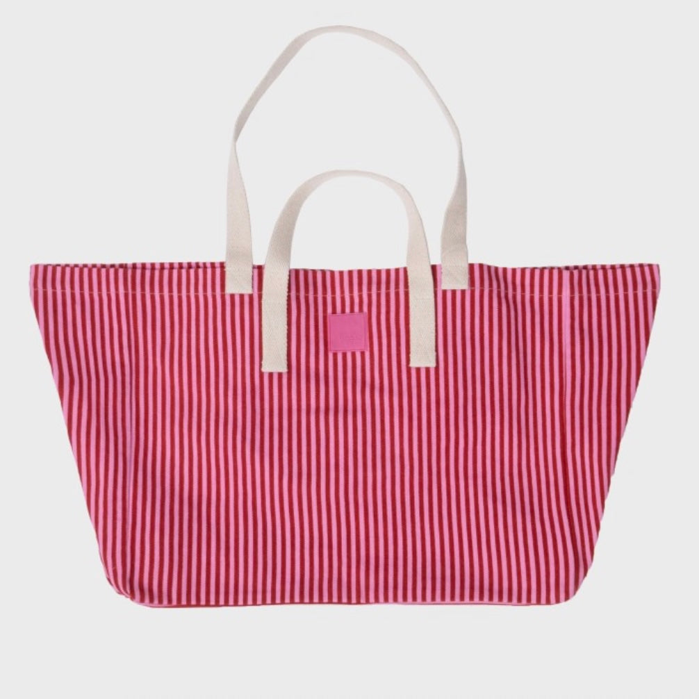 Cabas Rayures rouges et roses