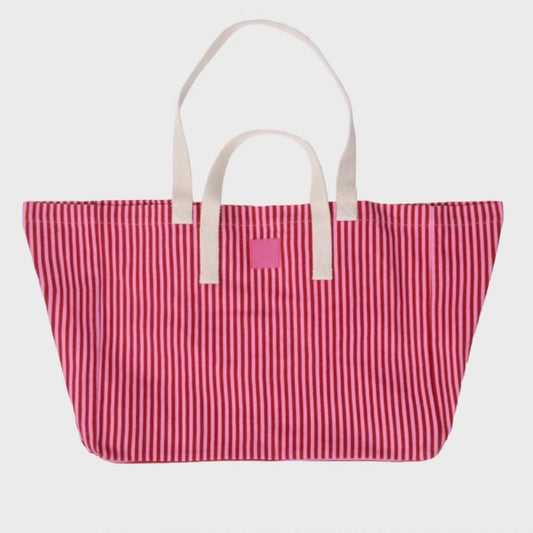 Cabas Rayures rouges et roses