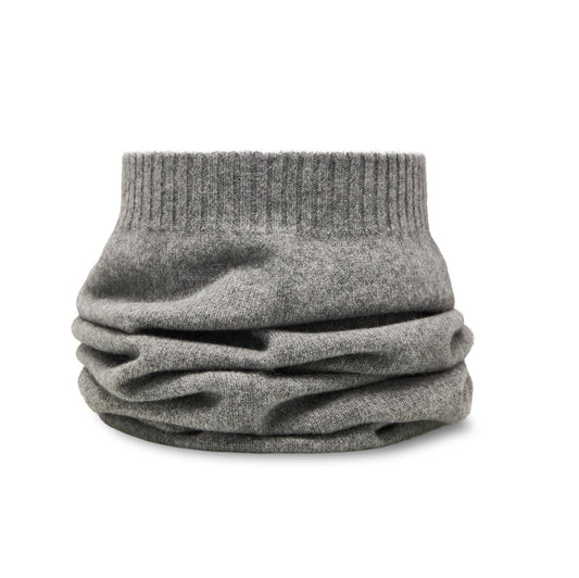 Cache col Laine et Angora gris meteor