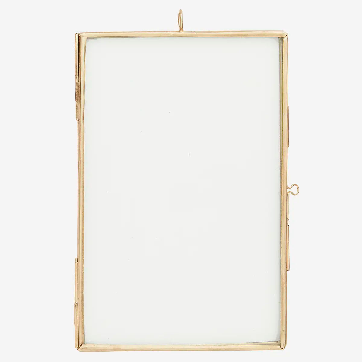 Cadre photo en verre et métal – finition laiton antique